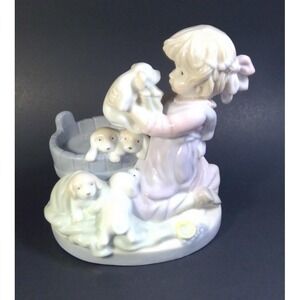 Lisi Martin Dolfi Italy Hand Painted Pampered Puppies Porcelain Figurine
